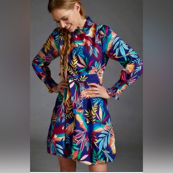 Farm Rio Anthropology Aves Mini Dress - Picture 1 of 15